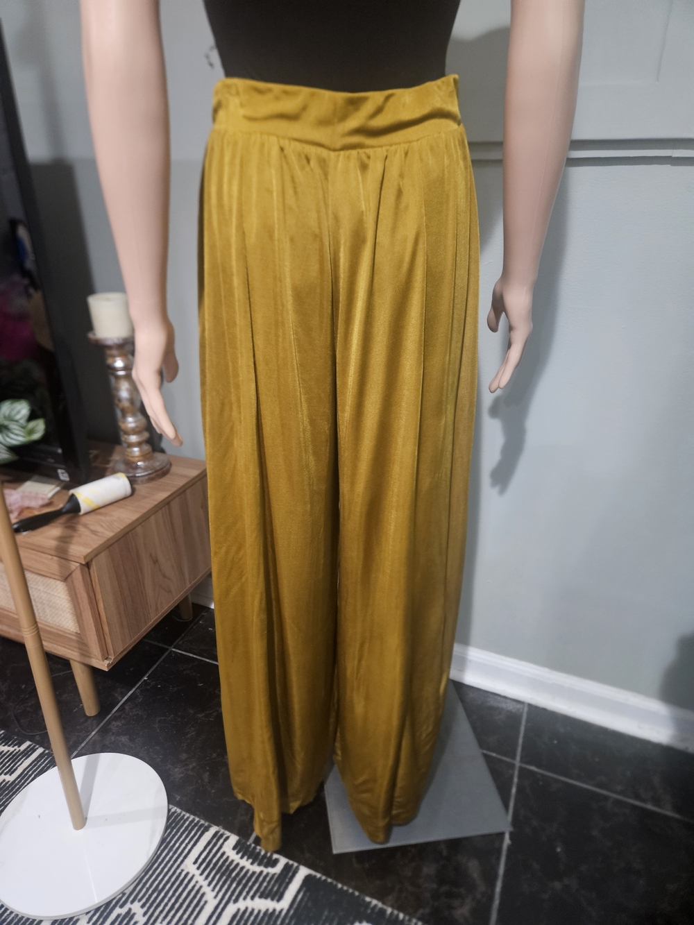 Anthropologie Maeve Shiloh Knit Wide Leg Pants Chartreuse XS NWT Flowy - Picture 11 of 16